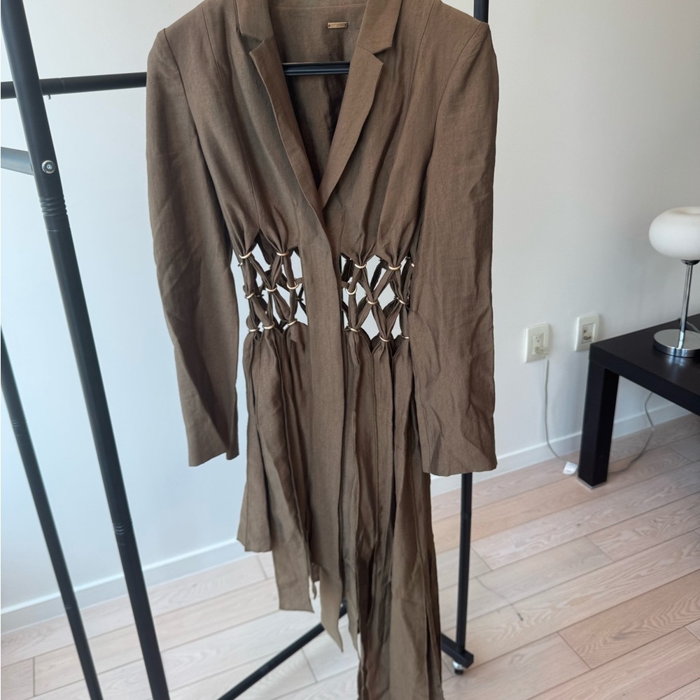 Cult Gaia Brown Long Sleeve Dress with Cutout Details NWOT!!